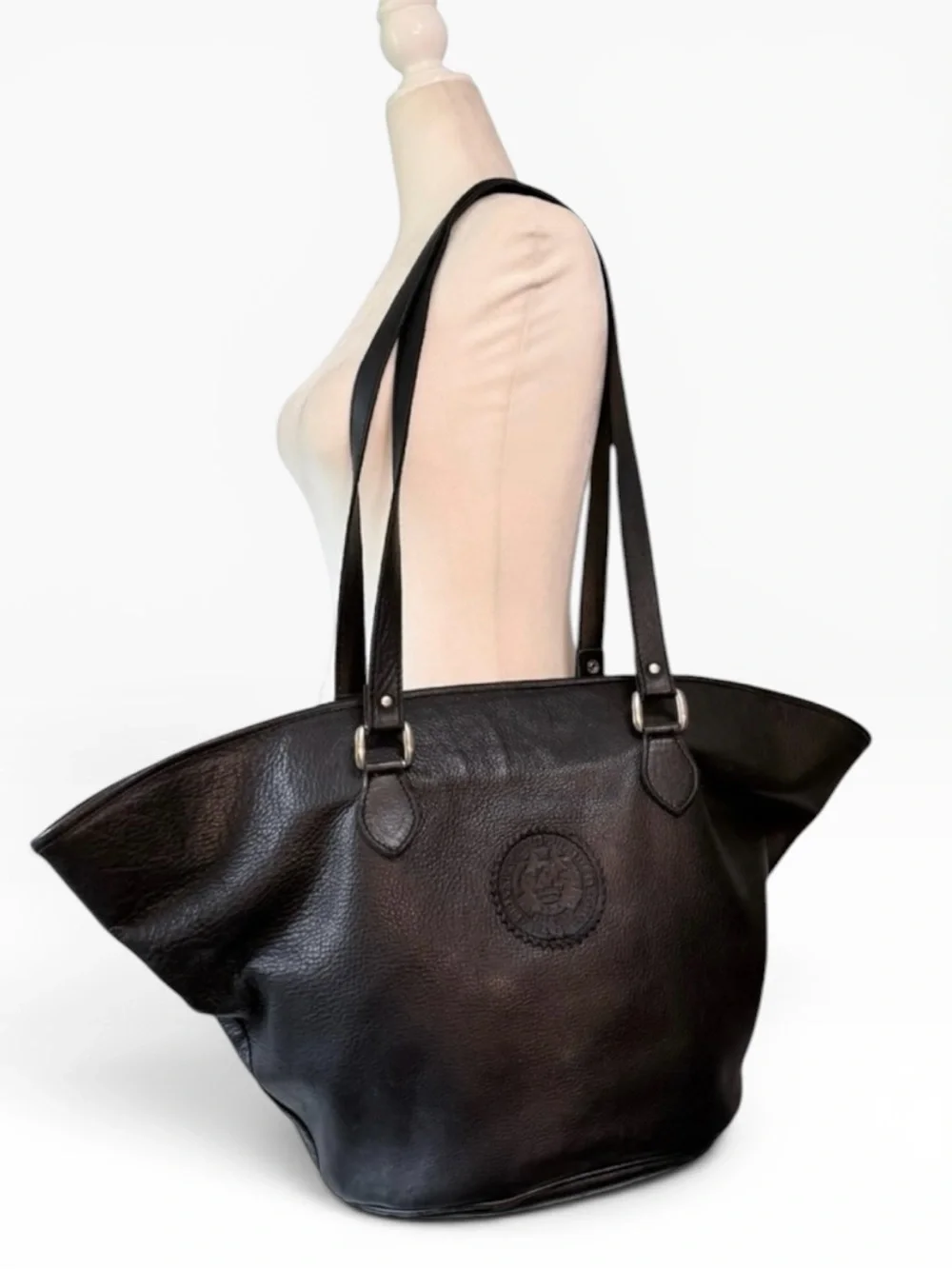 Filrund Made in France Leather Tote Bag Black